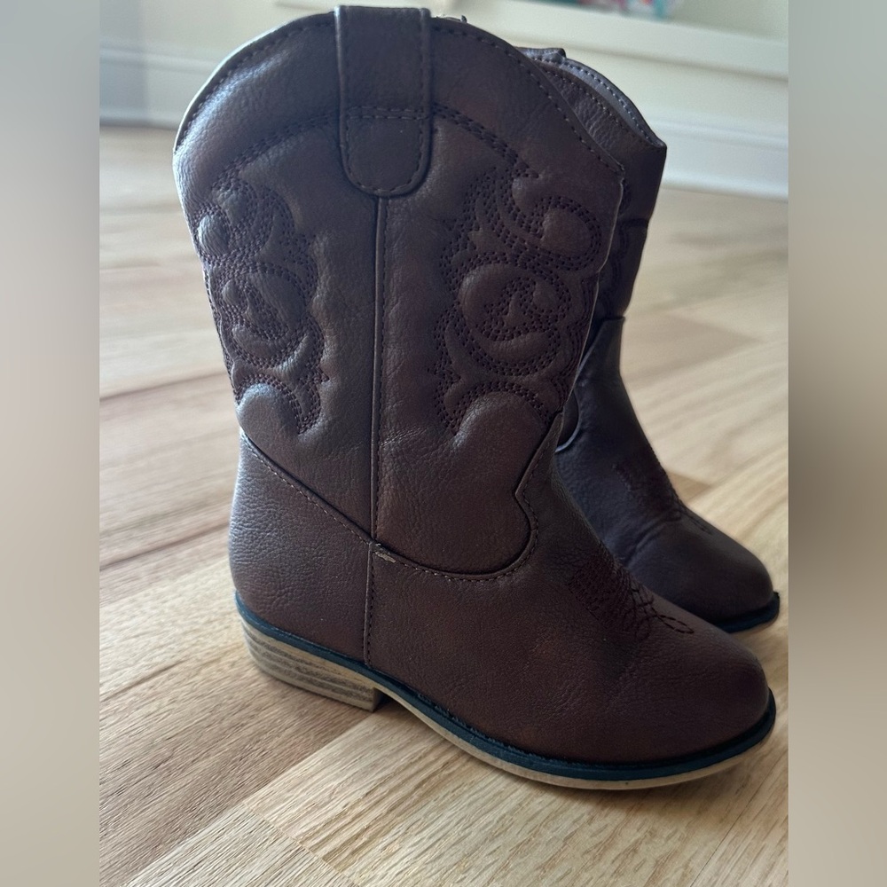 Brown Kids Cowboy Boots